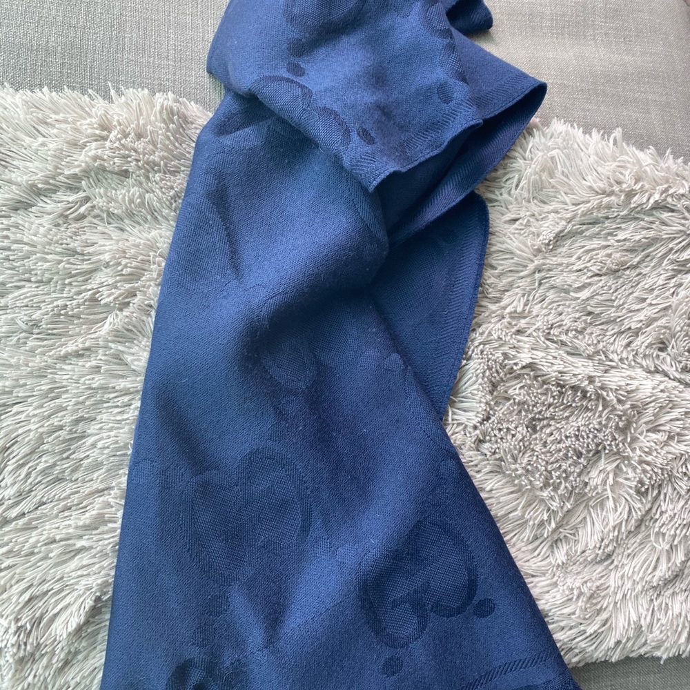Navy Gucci GG scarf
